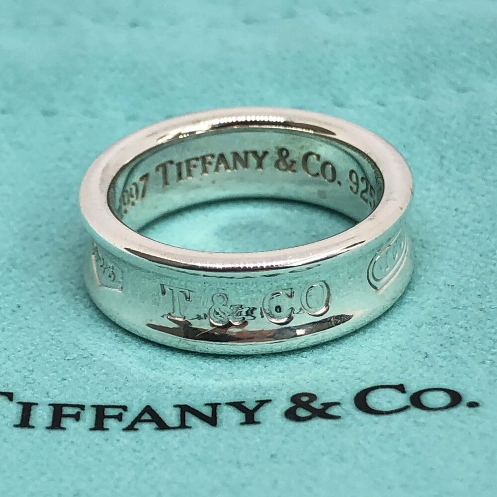 Tiffany & Co Vintage 1997 925 Sterling Silver 1837 Concave Ring Band Sz 6.75